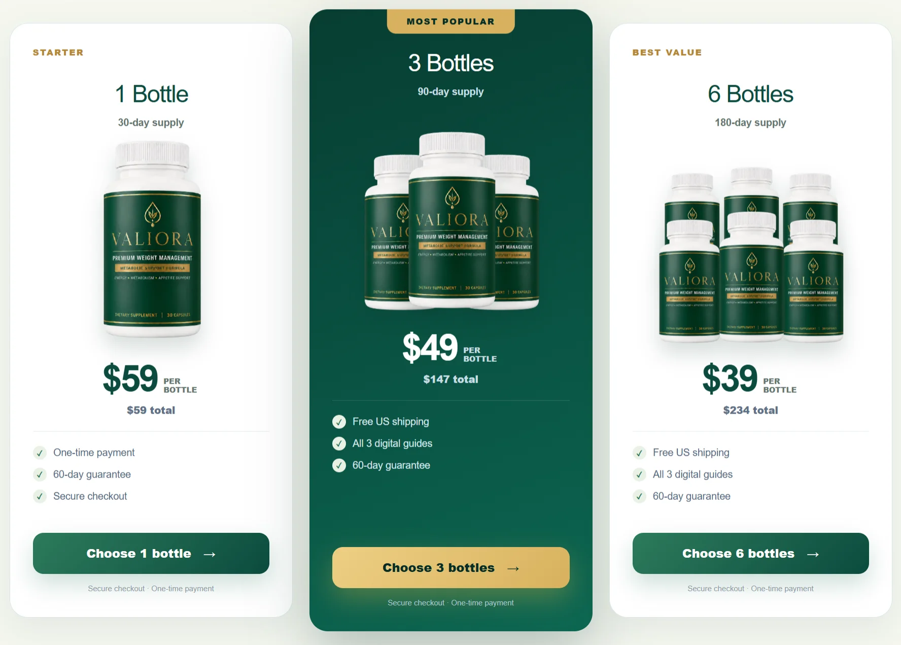 Valiora Special Discounted Pricing